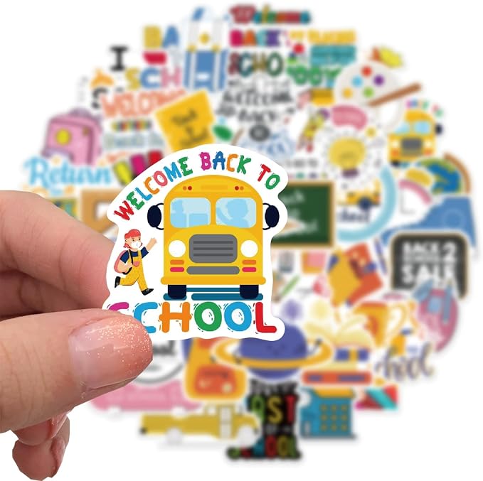 50PCS Back to School Stickers, First Day of School Teacher Reward Party