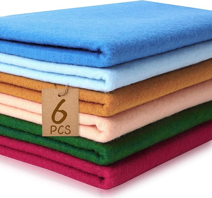 XSEINO 6 Rolls 12"x35" Large Felt Sheets, 1.4mm Thick Nonwoven Fabric