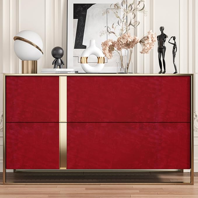 CHIHUT 12''x100'' Red Self Adhesive Velvet Flocking Liner