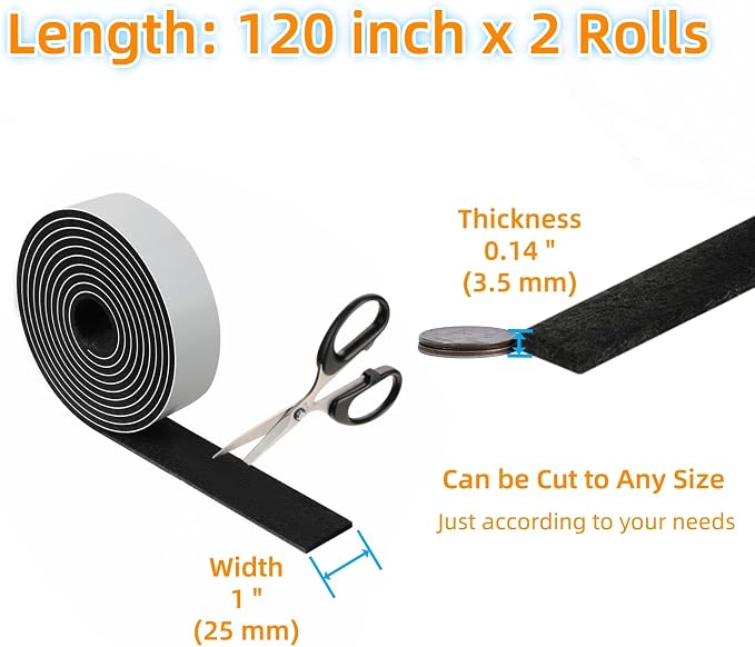 Felt Strips with Adhesive Backing – Furnigear Heavy Duty Cuttable Felt Tape