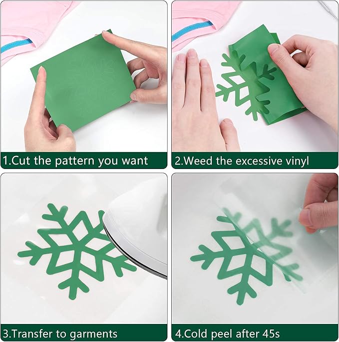 HTVRONT Heat Transfer Vinyl Green HTV Rolls, HTV Vinyl