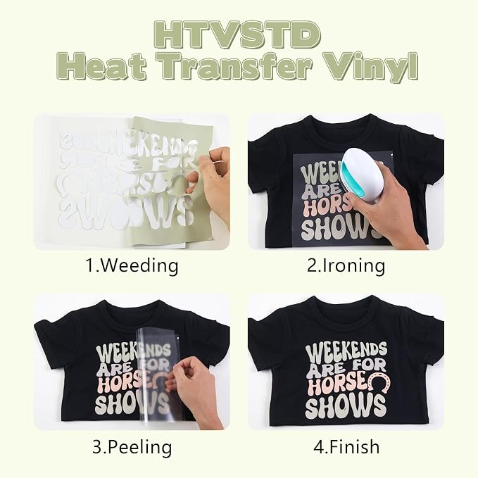 HTVSTD Laurel Green HTV Heat Transfer Vinyl 8pcs 12×10in Iron on Vinyl | Dark