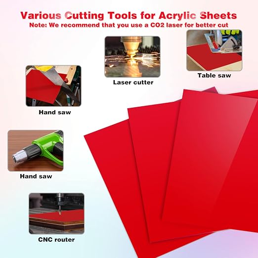 Adrattnay Red Acrylic Panels 1/8" Thick