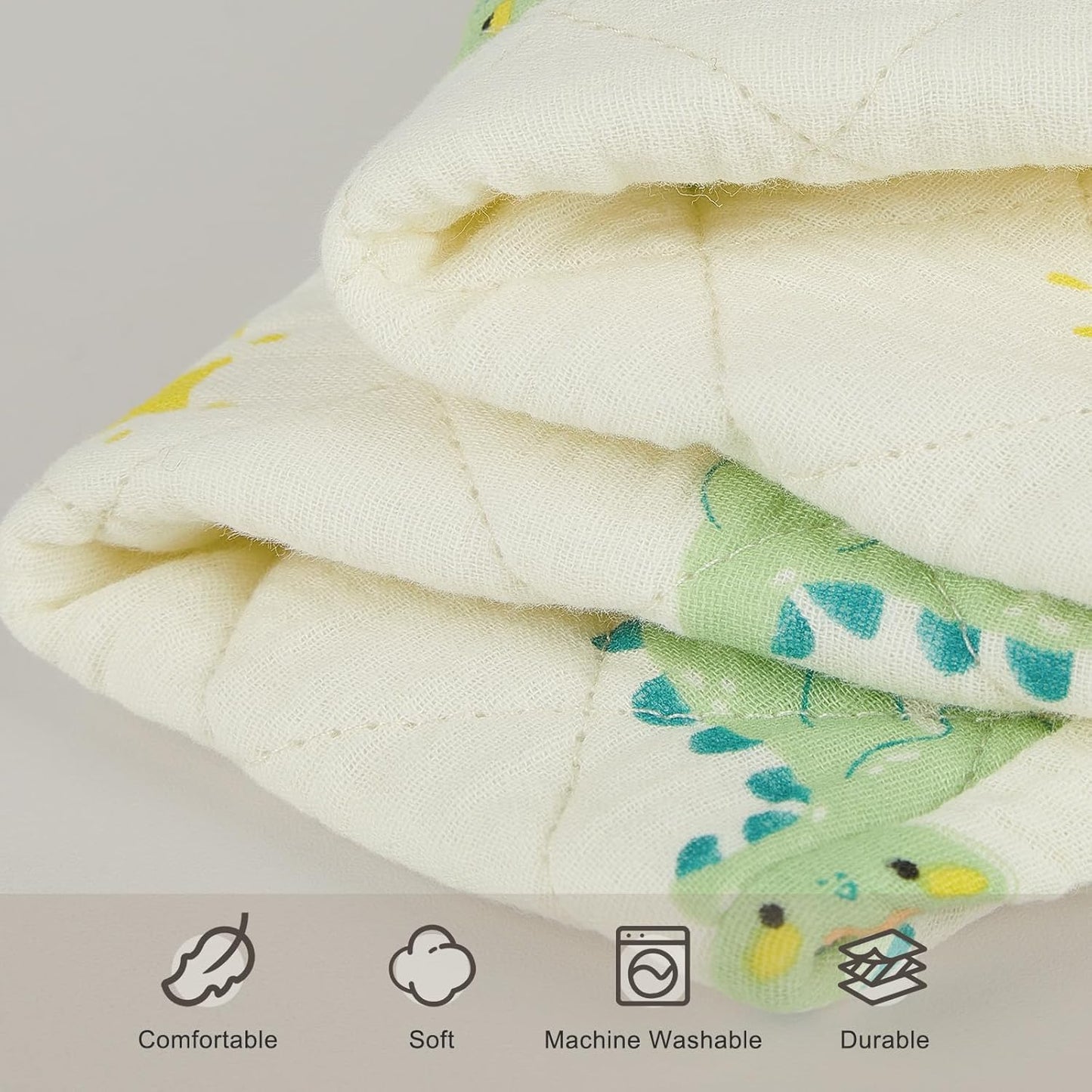 Unicorn Castle Waterproof Changing Pad Cover Muslin Changing Table Pad Cover 2 Pack Quilting for 32"x16" Baby Changing Pad Sheets Girls Boys,Green Dinosaur