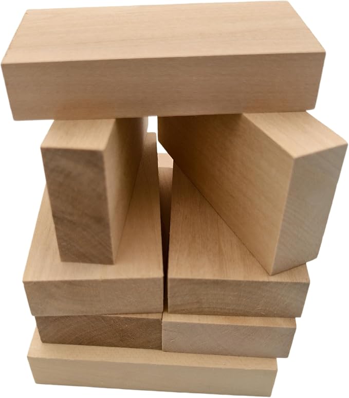 10PCS Basswood Carving Blocks, Whittling Wood Carving Kit, Unfinished Wooden
