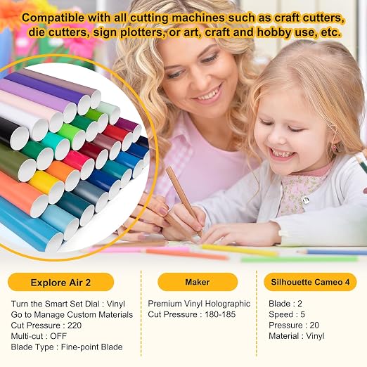 TECKWRAP Permanent Vinyl 12" x 12" 40 Sheets/Pack Assorted Colors Adhesive