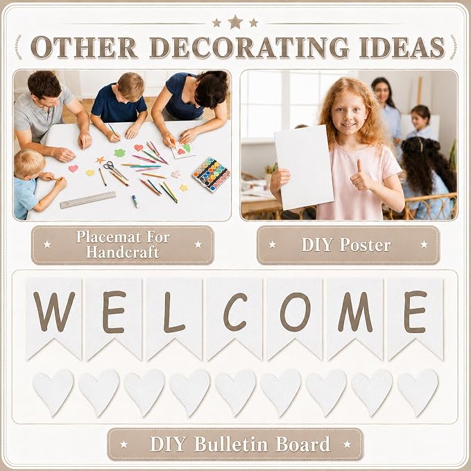 White Bulletin Board Roll Non-Woven Fabric Poster 16in X 20ft | Back to School