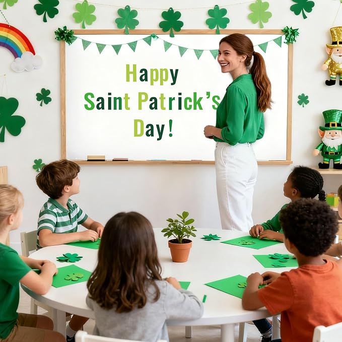 FYSUIMU 134 Pcs St. Patrick's Day Bulletin Board Letters Alphabet Number Symbol