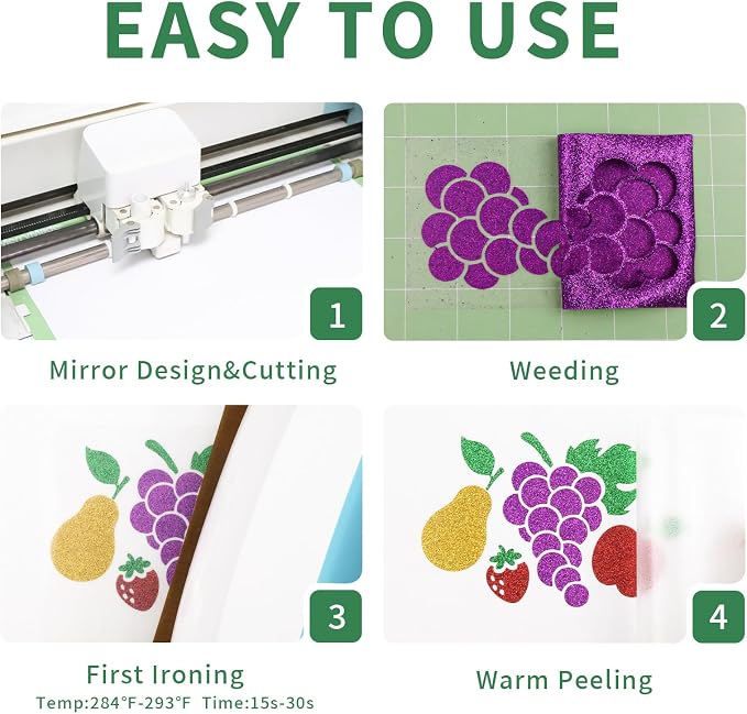 Glitter HTV Heat Transfer Vinyl, Sparkle HTV Compatible