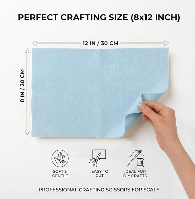 Soft Light Blue Felt Fabric Sheets