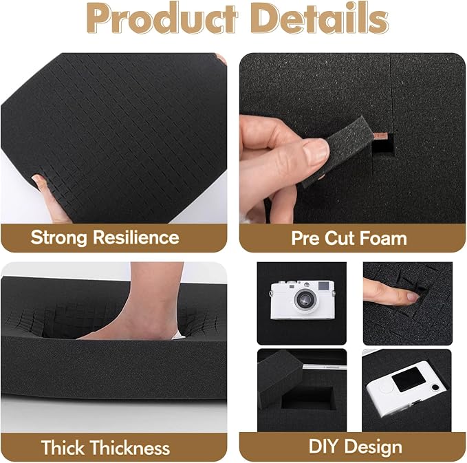 6Pcs Pick and Pluck Foam Large Size Apart Foam Insert Pre-Cubed Pick Padding