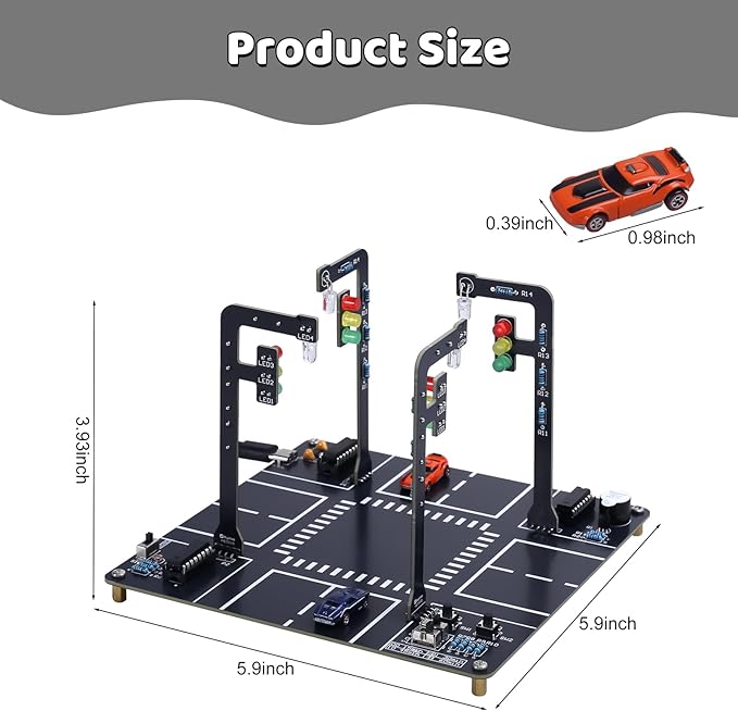 MIOYOOW LED Traffic Light Simulation Soldering Practice Kit, DIY Traffic Signal Light Circuit Board Soldering Kit with Sounds, STEM Educational Electronics Projects for Home and School Learning