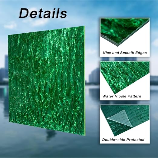 TOEPODO Cast Acrylic Sheet Pearlescent Ripple Acrylic Sheet 1/8“ Thickness
