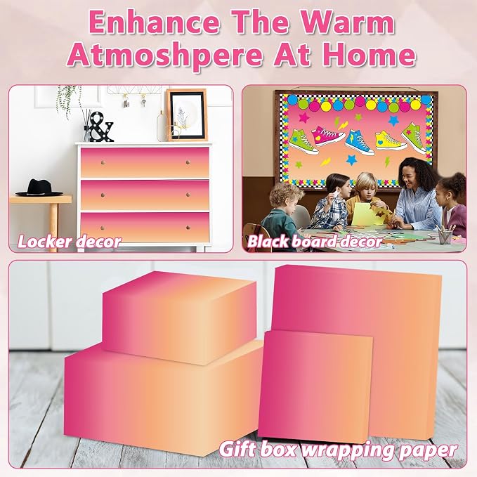 Pink and Orange Color Wash Bulletin Board Paper Roll Bulletin Board Background