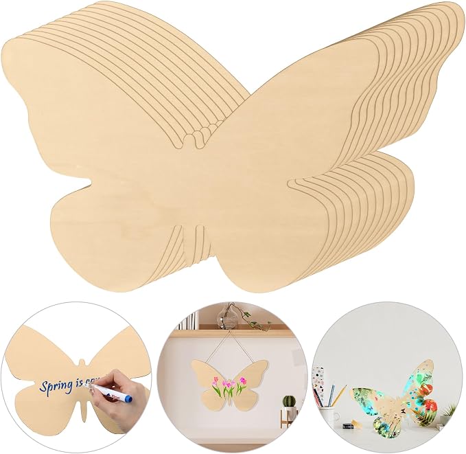 Anglechic 12 Pack 12 Inch Wooden Butterflies