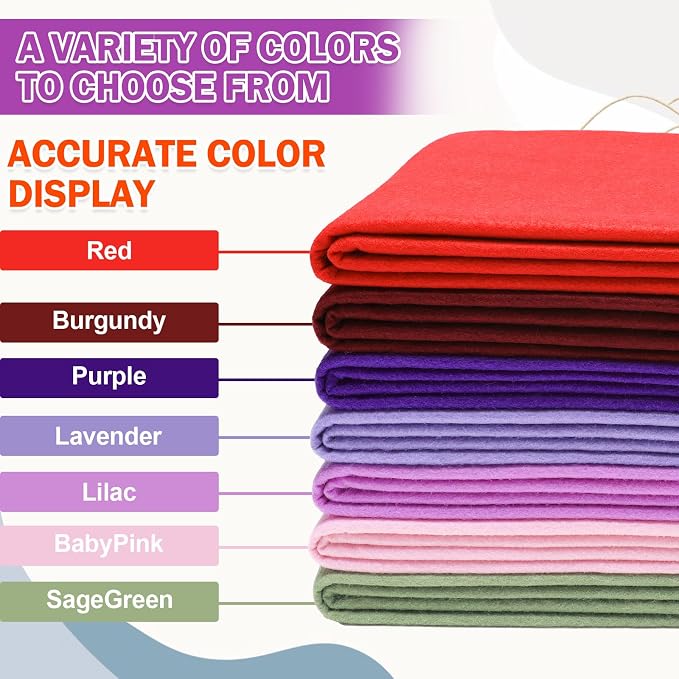 XSEINO Purple Large Felt Fabric 108" X 36 ", 1.4 mm Thick Soft Felt Fabric Sheet