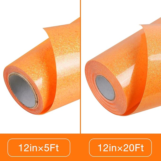 TORC Neon Glitter HTV Heat Transfer Vinyl Roll 12 inch x 20 ft Iron on Vinyl
