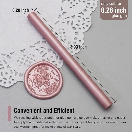 60pcs Wax Seal Sticks, Rose Gold Sealing Wax Sticks, HOSEALING Glue Gun Wax