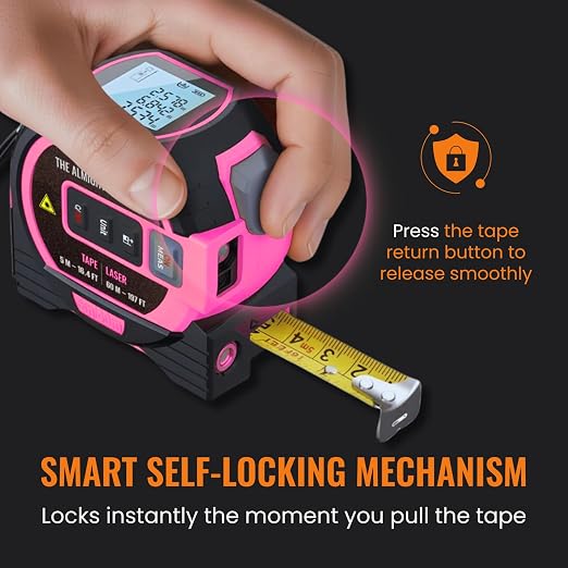 The Almighty Ruler Laser Tape Measure | Laser Distance Measurer, Heavy-Duty Tool