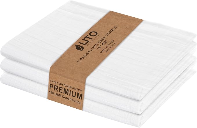 LITO LINEN AND TOWEL Flour Sack Tea Towels