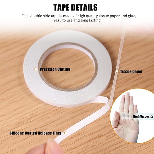6 Roll 3 Sizes Double Sided Tape
