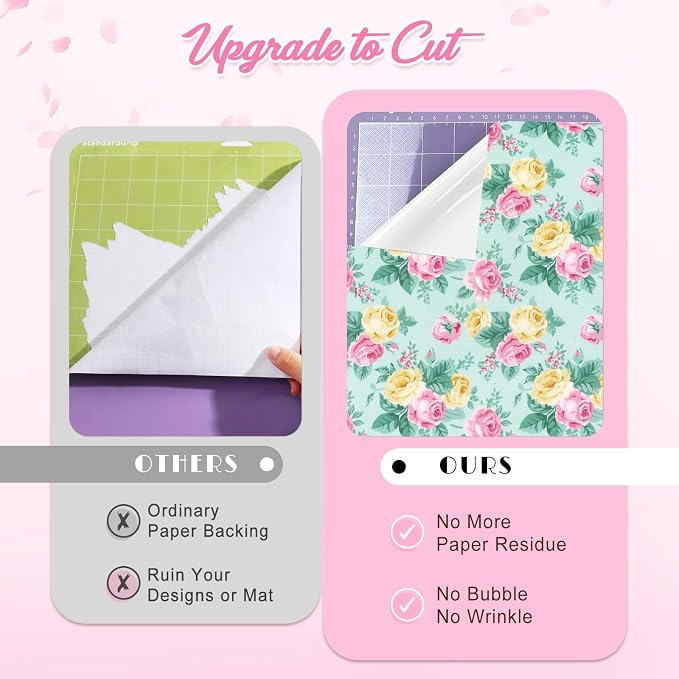 Tintnut Rose Permanent Vinyl 12x10in 8 Sheets Adhesive Vinyl Pink Green |