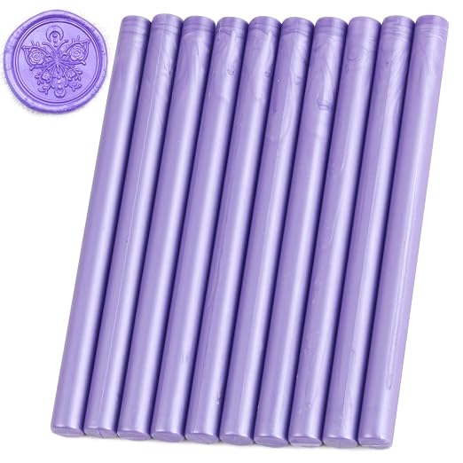 Pearl Purple Sealing Wax Sticks, HOSEALING 10pcs Glue Gun Sealing Wax Sticks