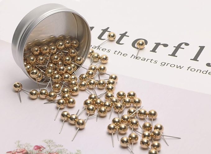 Tupalizy 100PCS 1/4 Inch Small Round Head Map Tacks Pins
