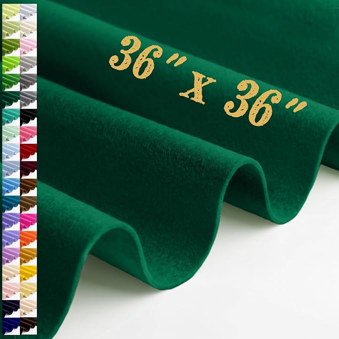 Large Felt Fabric Sheet 36 x 36 Inch, 1.6mm Thick | Soft nonwoven felt