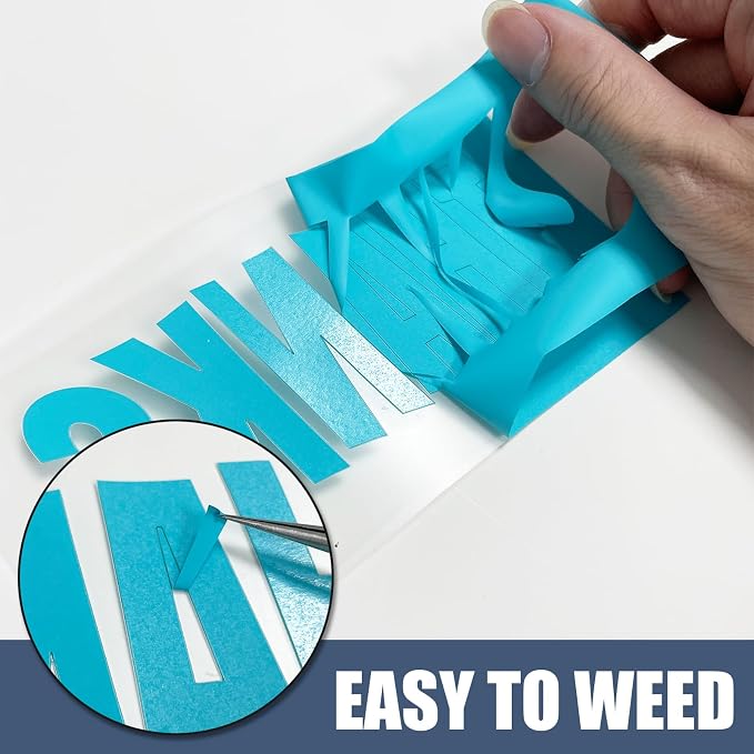 Light Blue Heat Transfer Vinyl HTV Roll 12" x 15ft. | Easy to Cut, Weed &