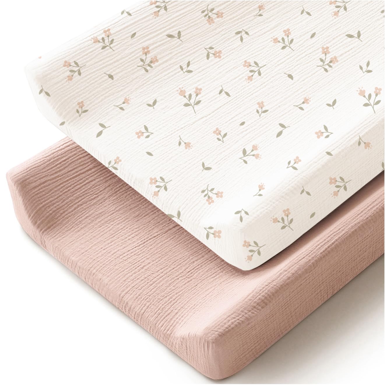 Changing Pad Cover for Neutral Baby Muslin Soft Cotton Diaper Changing Table Pad Cover Changing Pad Sheets for Girls and Boys - 2 Pack