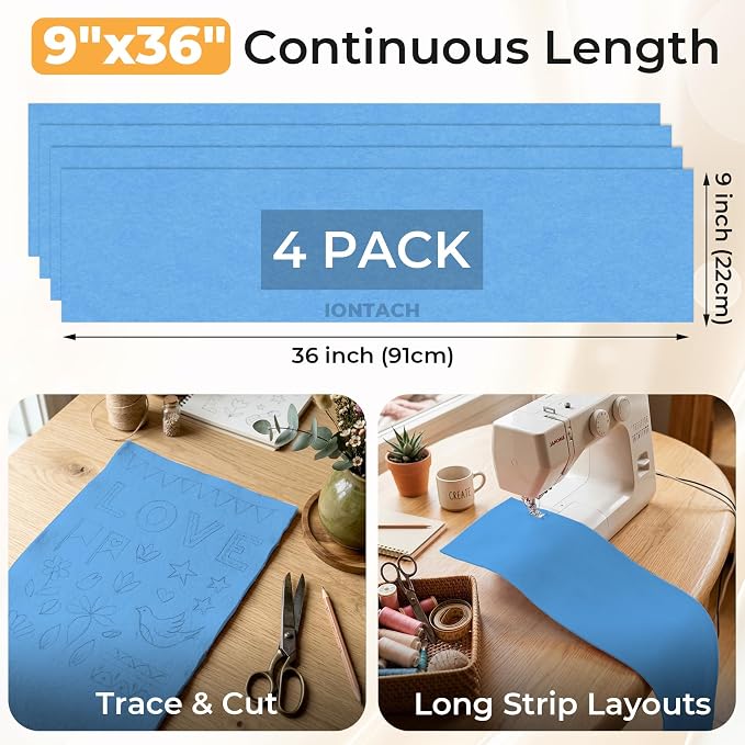 IONTACH 9" X 36" Soft Felt Sheets 1.6mm Thick | Acrylic Felt Fabric