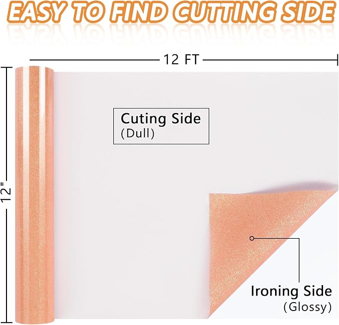 TORC Blush Glitter HTV Blush Heat Transfer Vinyl HTV Rolls