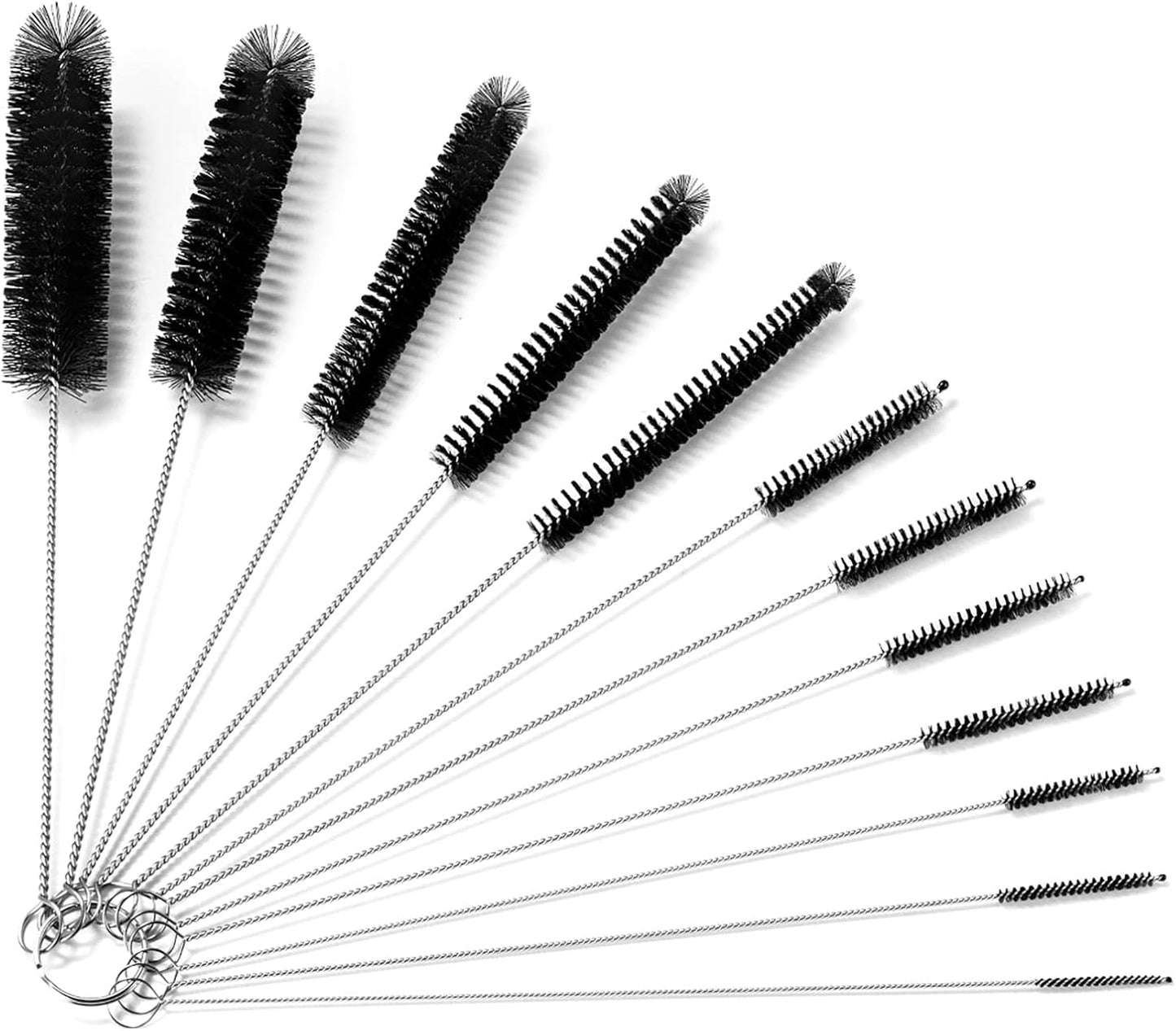 9.5 Inches Long Straw Cleaner Brush Set, 12 Pack Straw Pipe Cleaner Brush Set, Small Brushes for Cleaning Small Parts