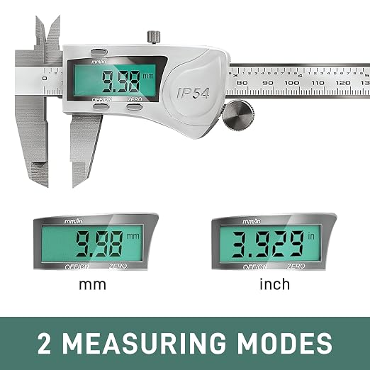 Digital Caliper Measuring Tool, IP54 Waterproof Electronic Micrometer Caliper