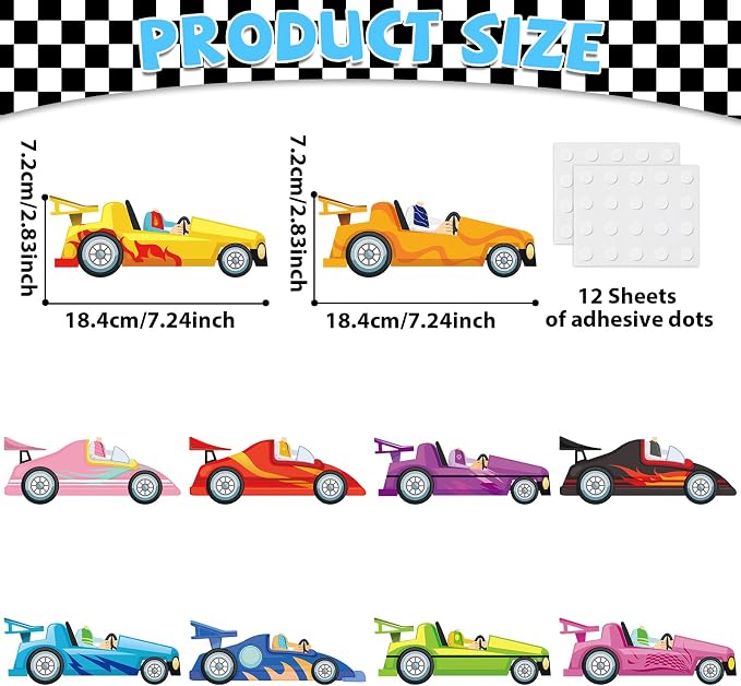 gisgfim 80Pcs Racing Car Cutouts Race Car Decorations Bulletin Board Auto Paper