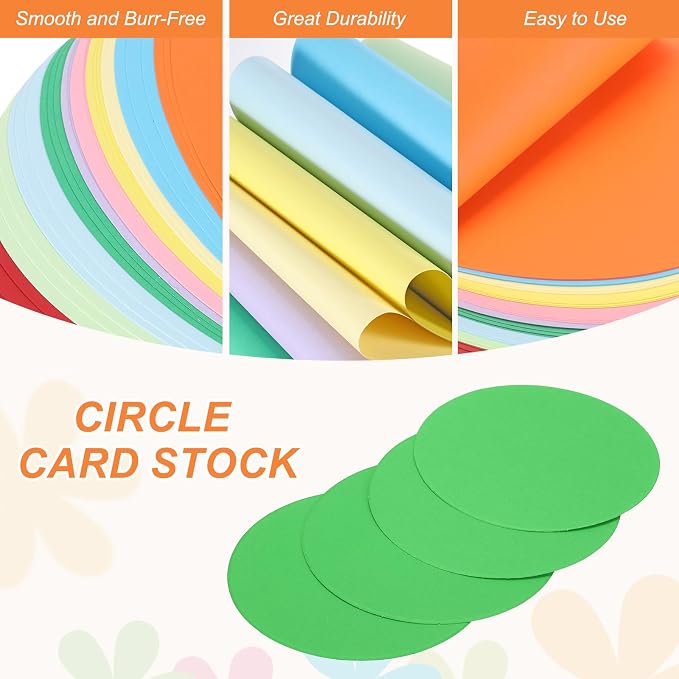 MECCANIXITY 24 Pcs Circle Card Stock, 3 Inch Round Cutouts Paper Thick