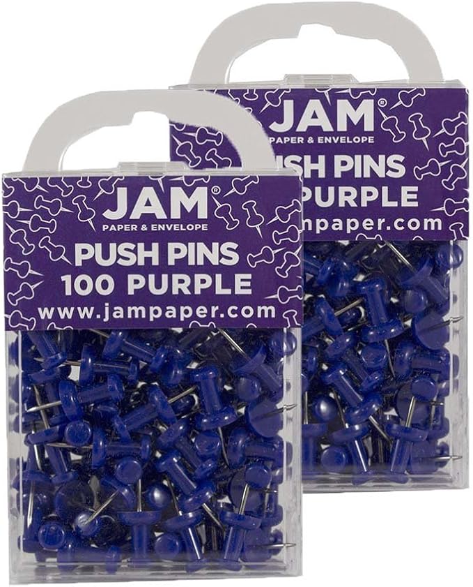 JAM PAPER Colorful Push Pins