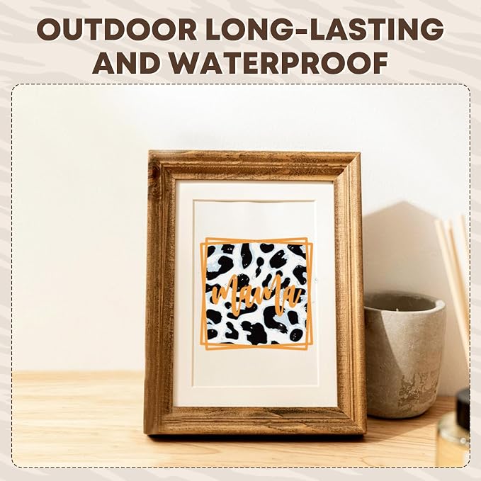 Tintnut Leopard Permanent Vinyl 8 Pcs 12x10in Black White Adhesive Vinyl |