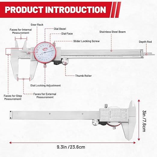 Metric Dial Caliper 0-150mm Precision Measuring Tool | ±0.02mm Accuracy