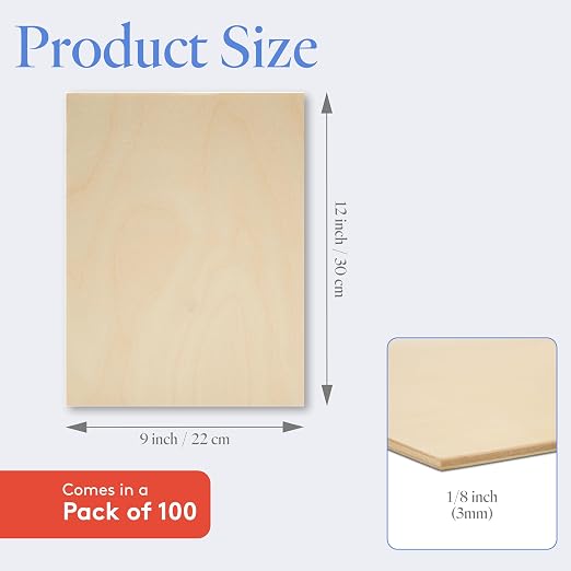 Baltic Birch Plywood, 3 mm 1/8 Craft Wood, B/BB Grade Baltic Birch Sheets