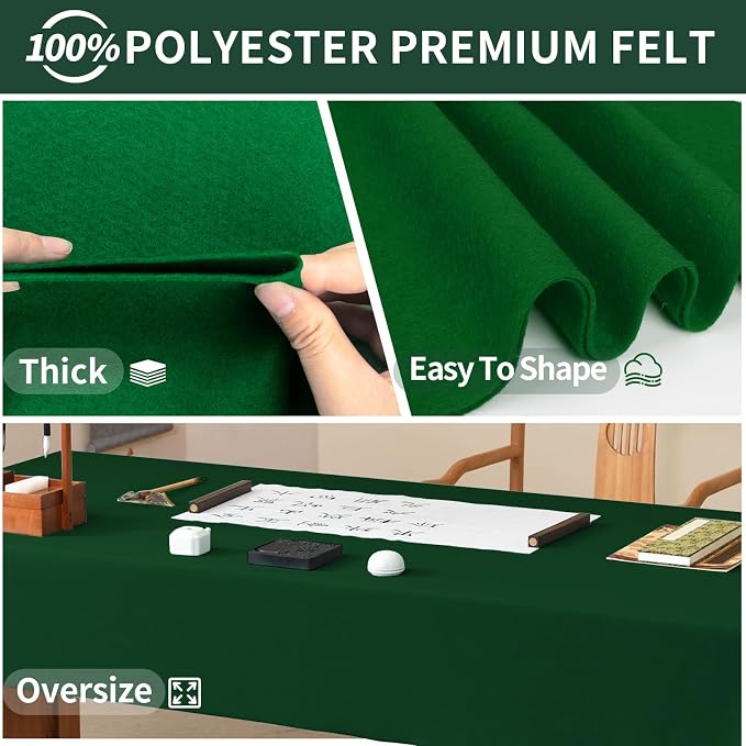 Moss Green Fabric Sheet 72" X 36", 1.4mm Thick Large Soft Durable Flexible