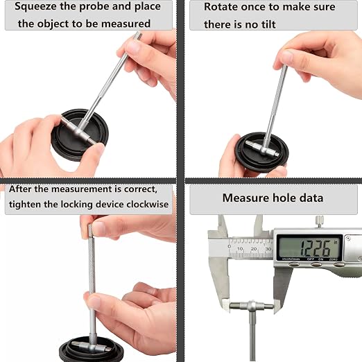 Beslands 6 Pc Telescoping Gage Set, T-Bore Hole Gauges, High Precision