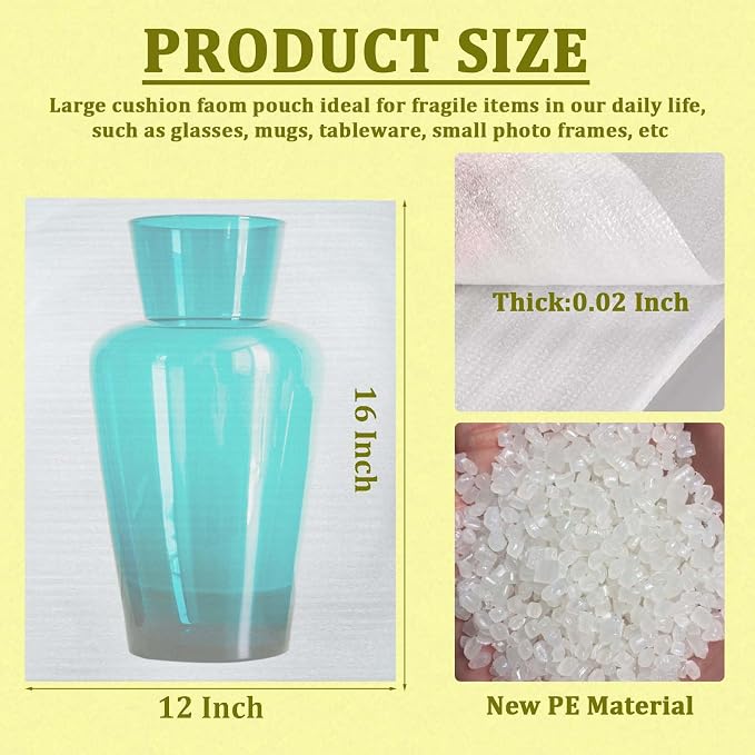 100PCS Large Foam Pouches 12x16 Inch, Foam Packing Pouches