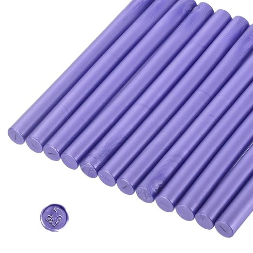 MECCANIXITY 12 Pcs Pearlescent Purple Cylinder Sealing Wax Stick Glue Gun Wax