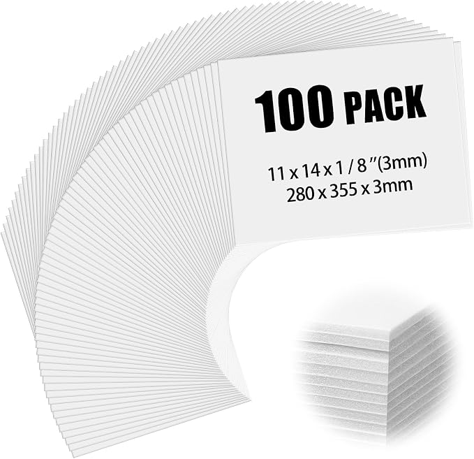 Frienda 100 Pack White Foam Board Foam Poster Boards