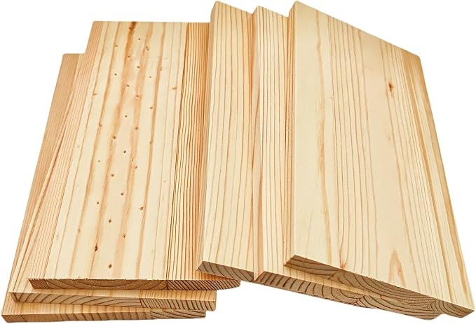 6PCS Rectangle Wood Boards Unfinished Wood Blocks