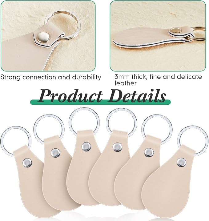 Taiyin 30 Pcs Leather Key Fob Kit