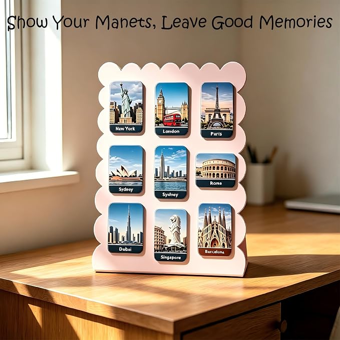 2 Pack Metal Pink Scalloped Magnet Display Board