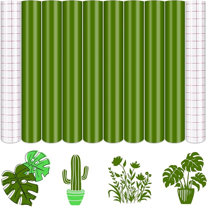Tintnut Green Permanent Vinyl 8 Sheets 12x10in Emerald Green Adhesive Vinyl |